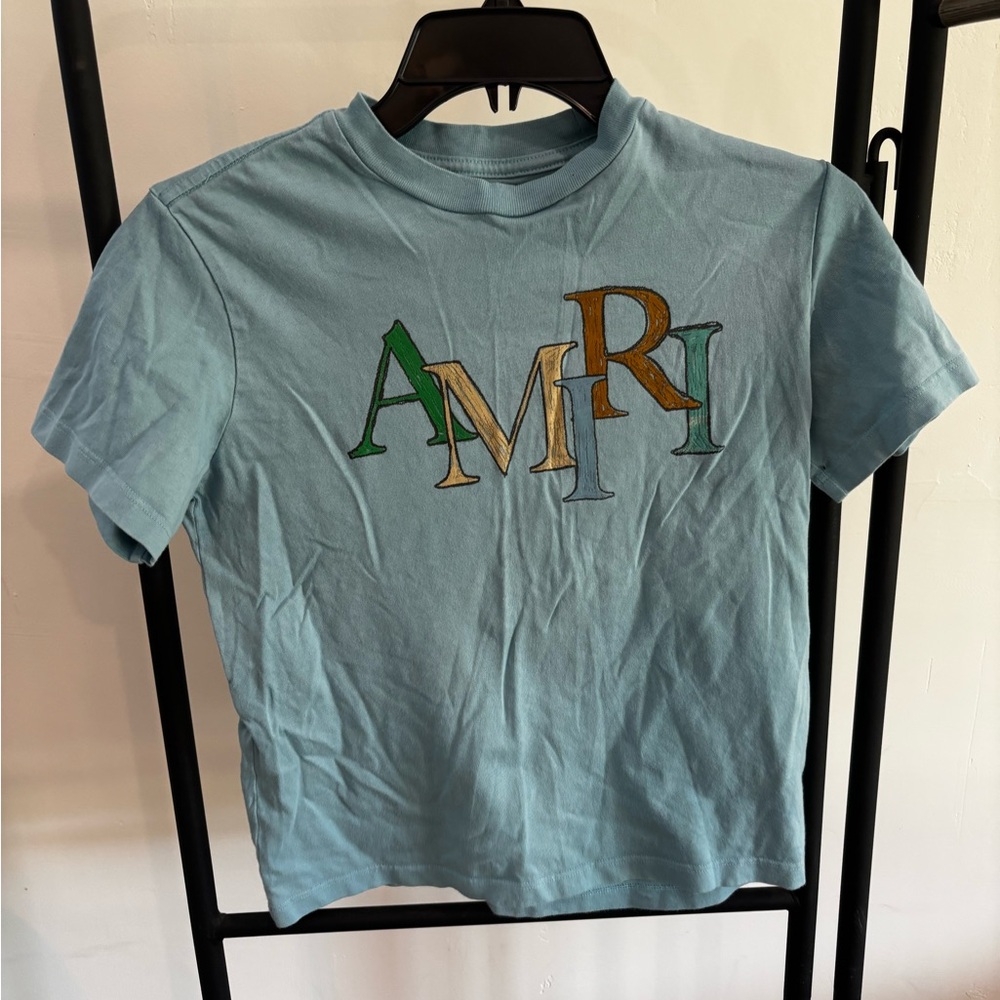 Kids Light Blue Short Sleeve Logo Tee